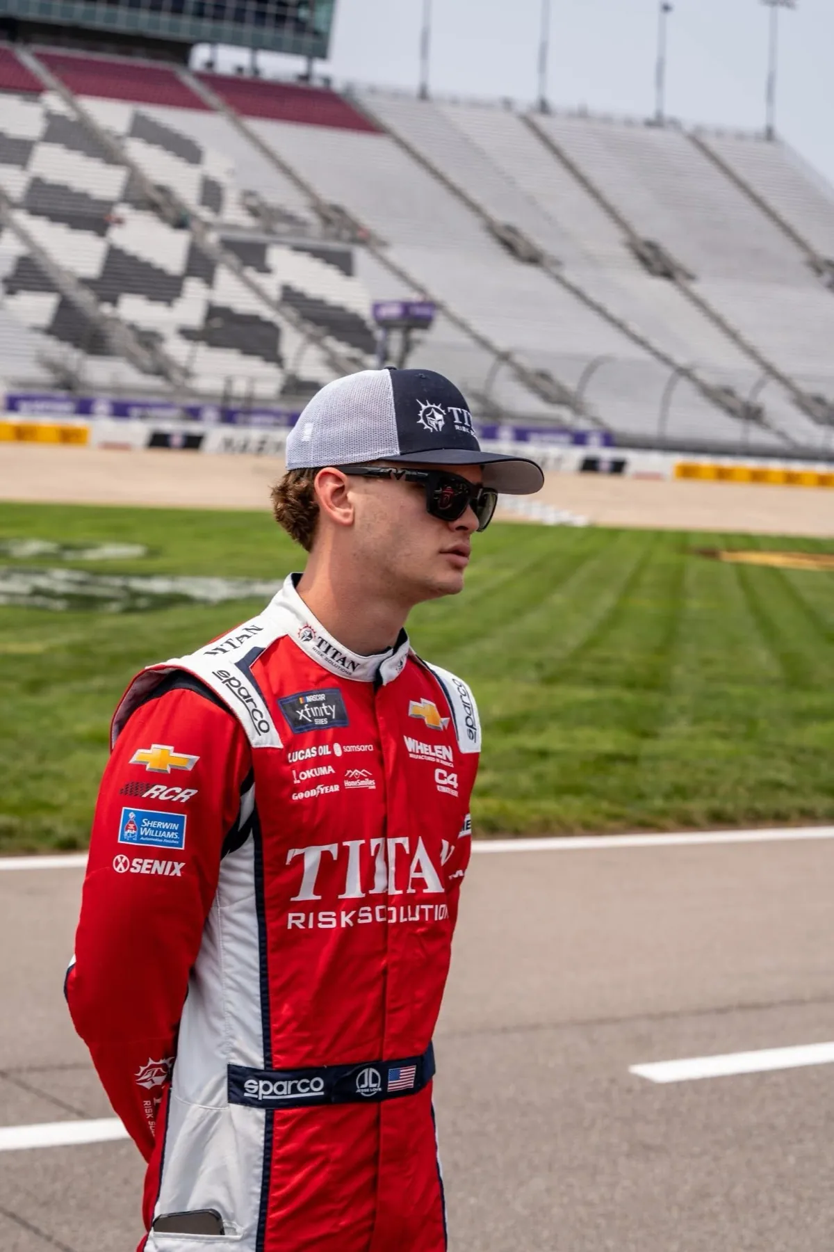 Jesse Love in the Titan firesuit