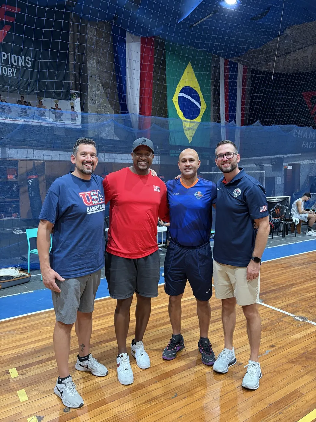 USA Sports staff with local coaches in Brazil