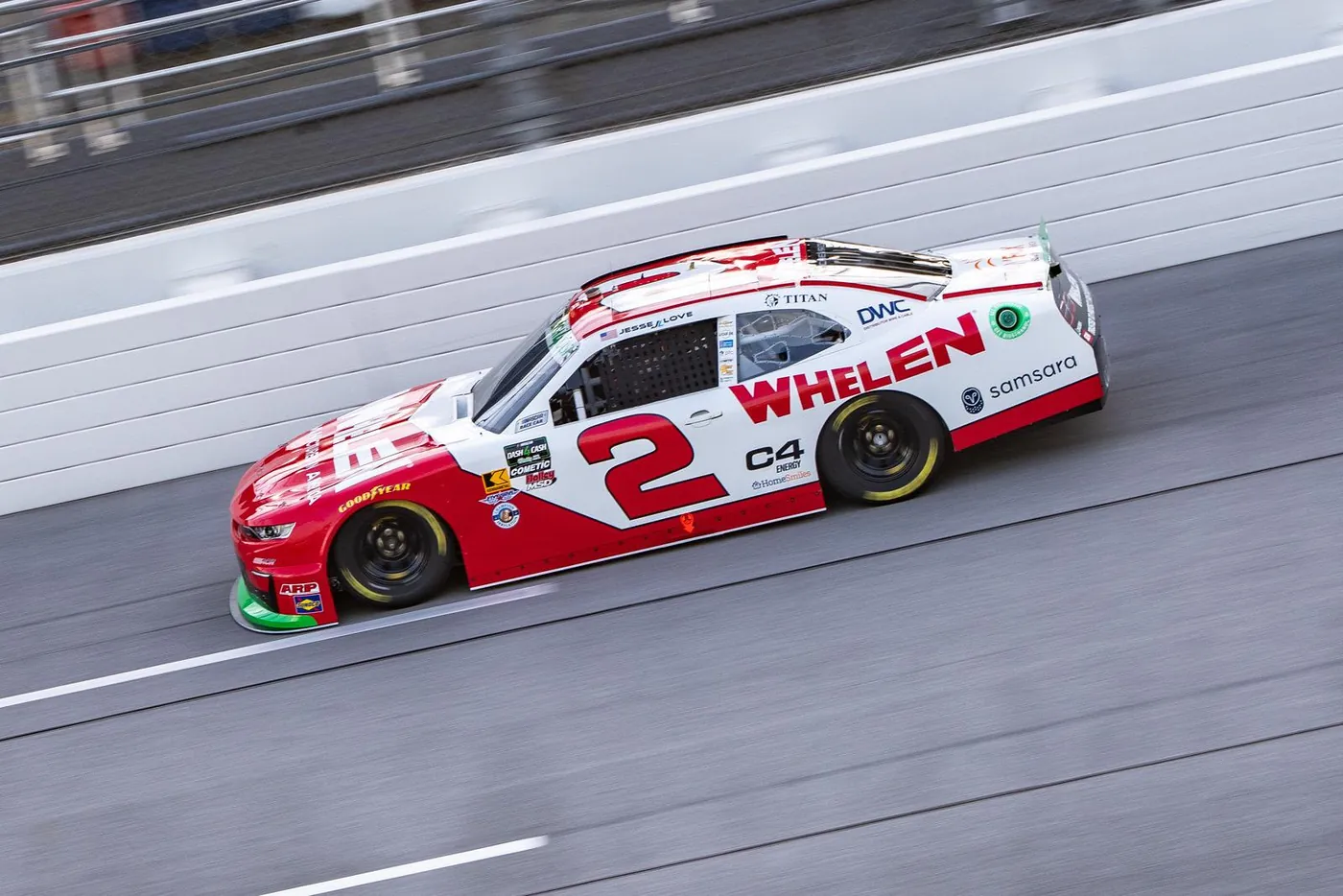Jesse Love's No. 2 on track