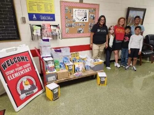 School supply delivery at Stony Point South Elementary